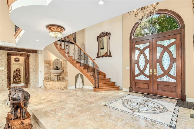 foyer with french doors