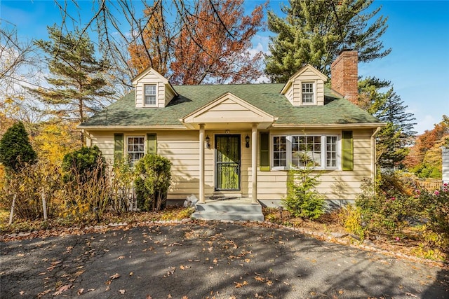 view of new england style home