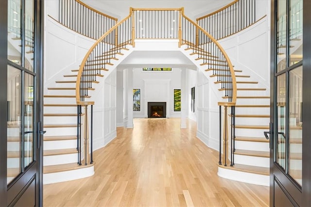 entryway with light hardwood / wood-style flooring