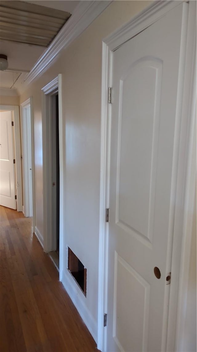 hallway with ornamental molding