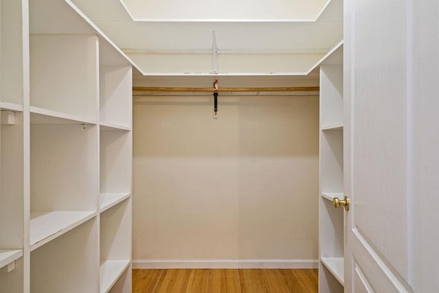 walk in closet featuring hardwood / wood-style flooring