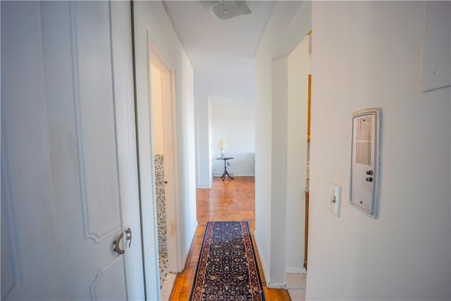 hall featuring light wood-type flooring