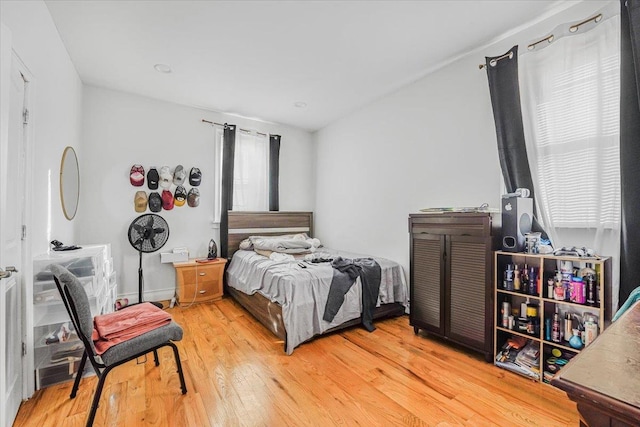 bedroom featuring light hardwood / wood-style flooring