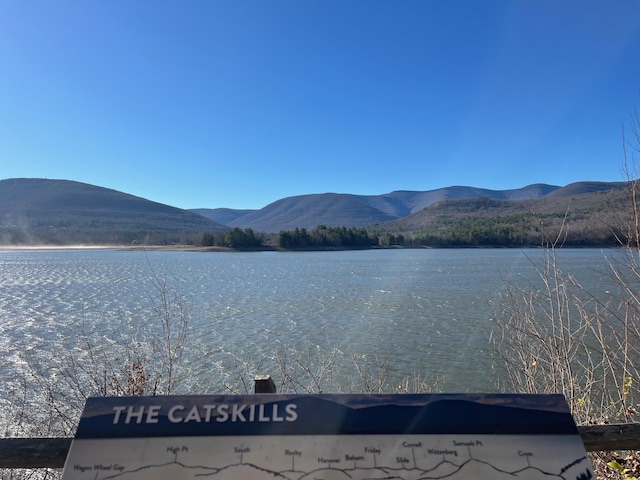 property view of water featuring a mountain view