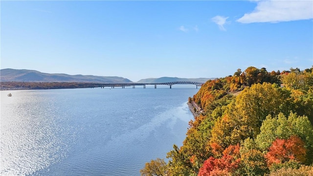 property view of water featuring a mountain view