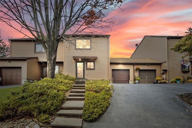 view of front of home with a garage