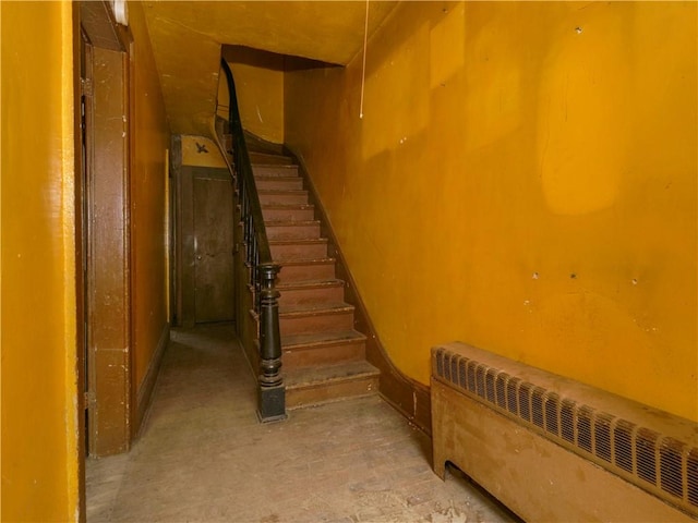 stairway with radiator