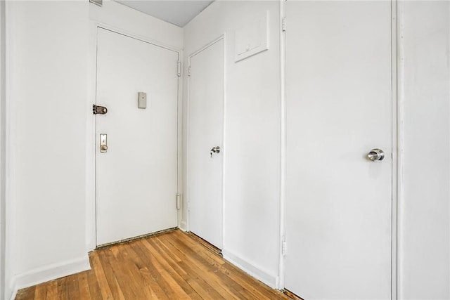 hall featuring light wood-type flooring