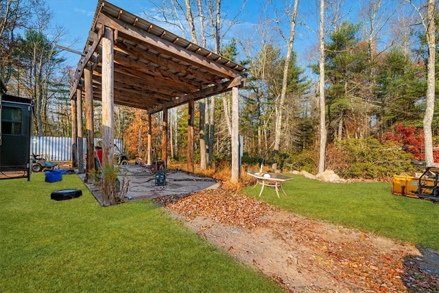 view of yard with a patio