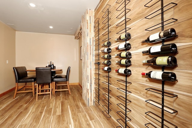 wine room featuring hardwood / wood-style flooring