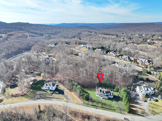 bird's eye view featuring a mountain view