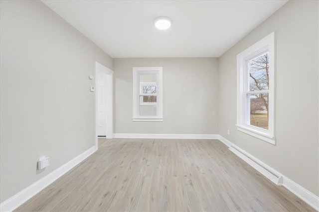 empty room featuring light wood-type flooring