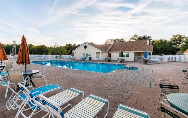 view of pool featuring a patio area