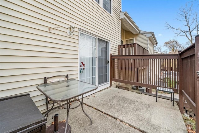 view of patio featuring a wooden deck