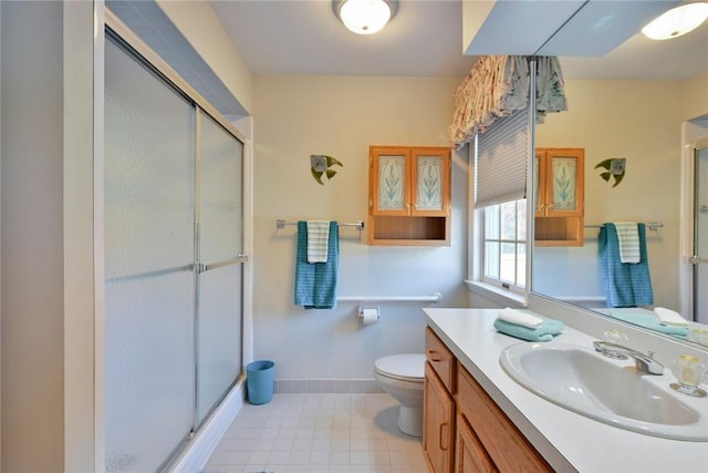 339 Jessup Rd, Florida, NY 10921 - full bathroom featuring a shower stall, vanity, and tile patterned flooring