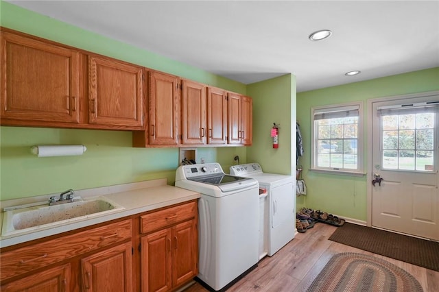 339 Jessup Rd, Florida, NY 10921 - washroom featuring cabinet space, independent washer and dryer, light wood-type flooring, and recessed lighting