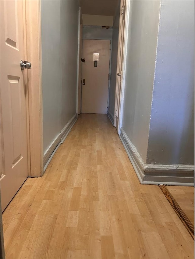 hall featuring light hardwood / wood-style floors