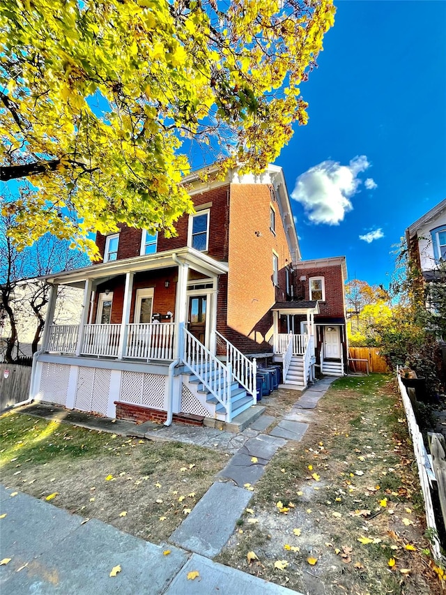 multi unit property with a porch