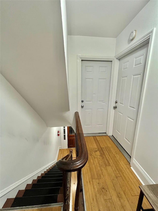 interior space with hardwood / wood-style flooring