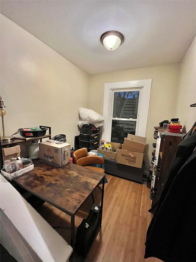 interior space with light hardwood / wood-style flooring