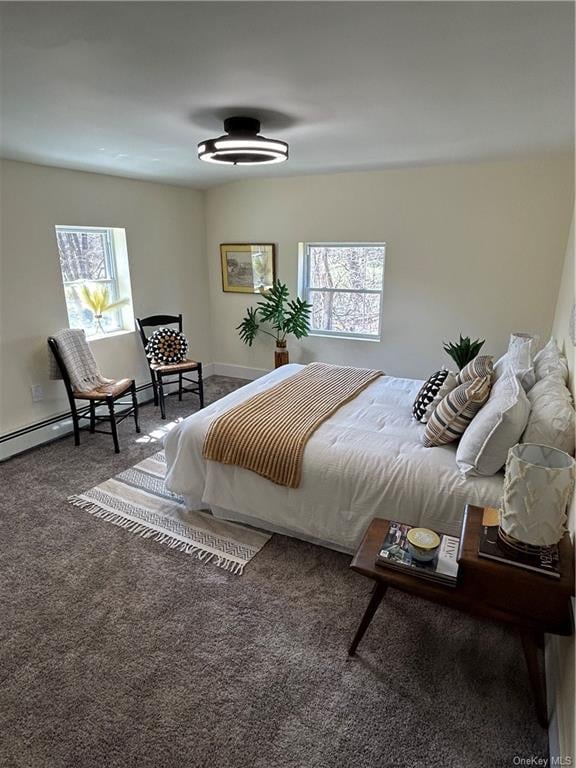 bedroom with carpet and multiple windows