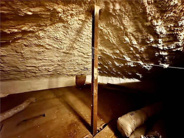 view of unfinished attic