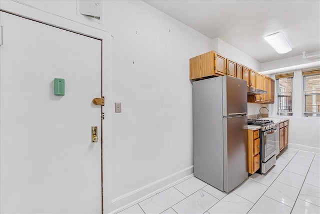 kitchen with stainless steel appliances