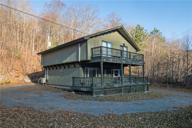 exterior space with a wooden deck