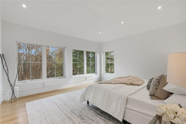 bedroom with light wood-type flooring