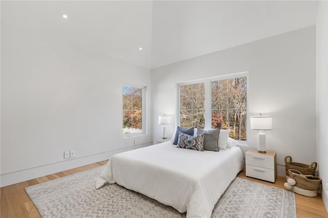 bedroom with wood-type flooring