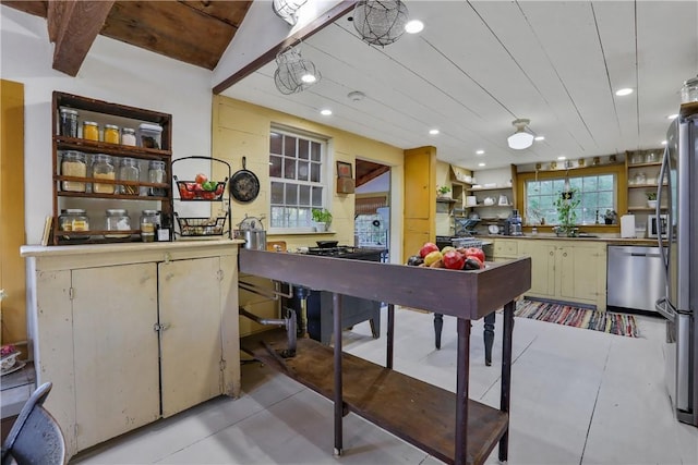 kitchen with sink and appliances with stainless steel finishes