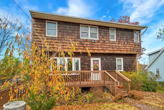 view of front property featuring a deck