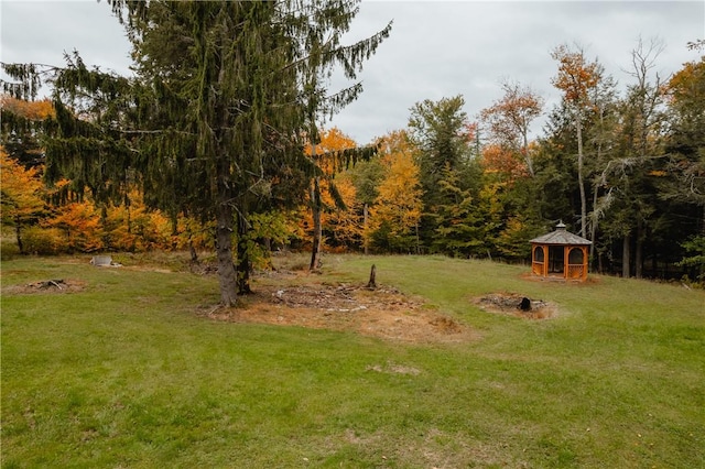 view of yard with a gazebo