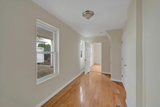 hallway featuring light hardwood / wood-style floors