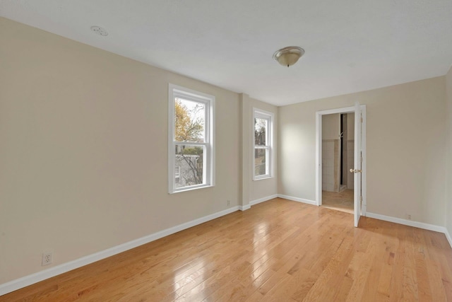 unfurnished bedroom featuring light hardwood / wood-style flooring