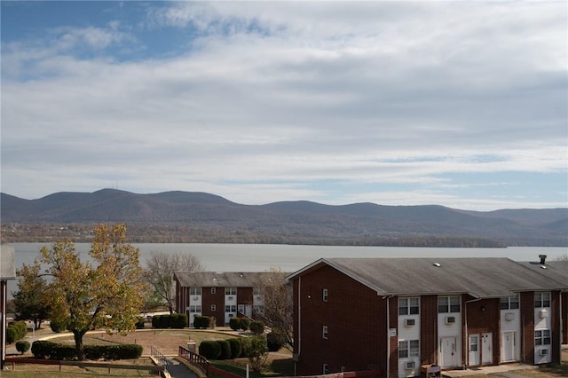 mountain view with a water view