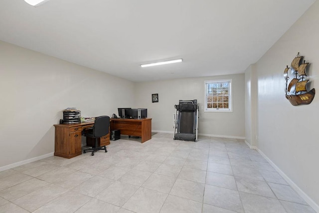 view of tiled office space