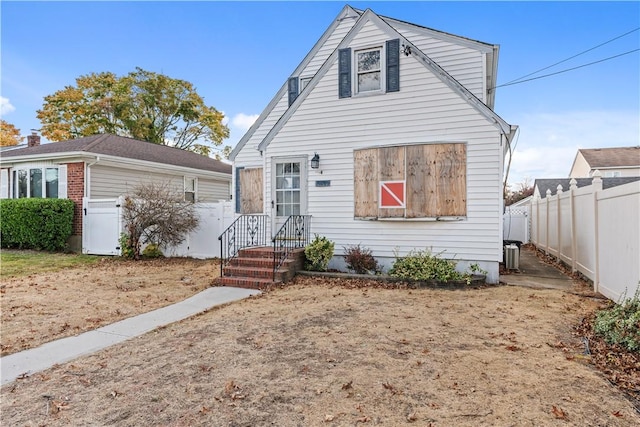 view of front of property featuring central AC