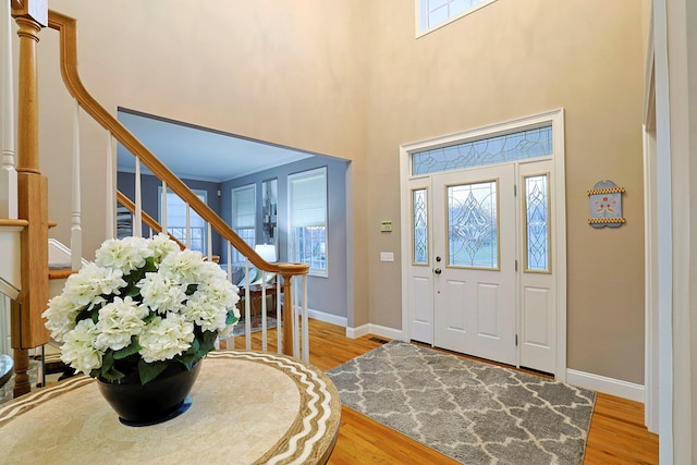 foyer entrance featuring light hardwood / wood-style flooring