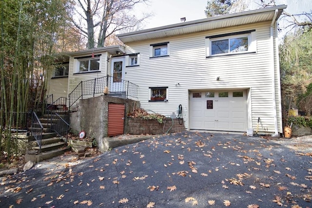 view of front of house with a garage