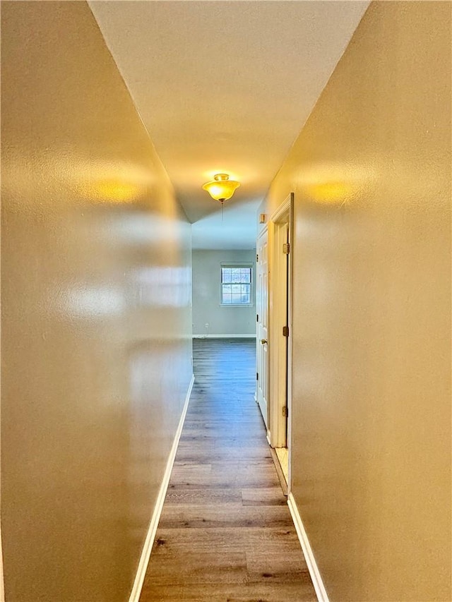 corridor featuring hardwood / wood-style floors