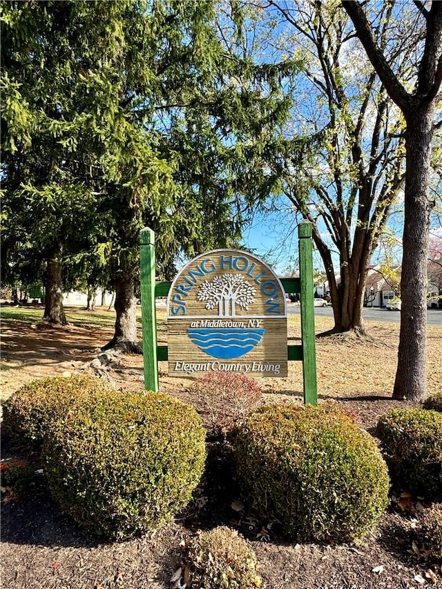 view of community sign