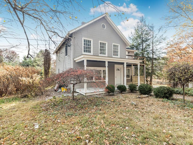 view of front property with covered porch