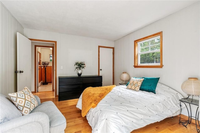 bedroom featuring light hardwood / wood-style flooring