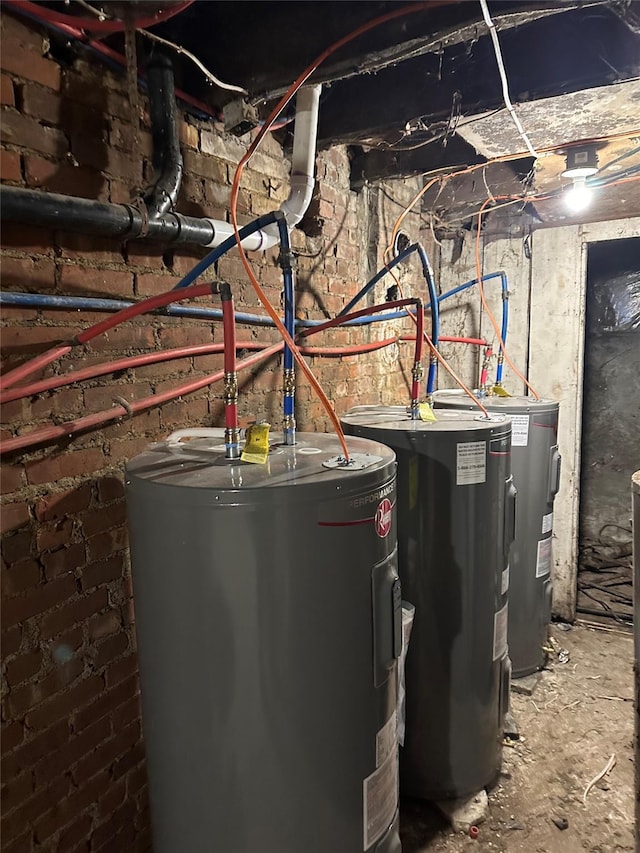 utility room featuring electric water heater