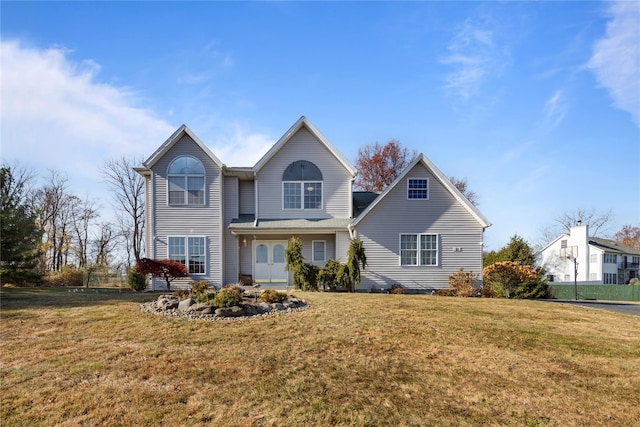 view of front of property with a front yard