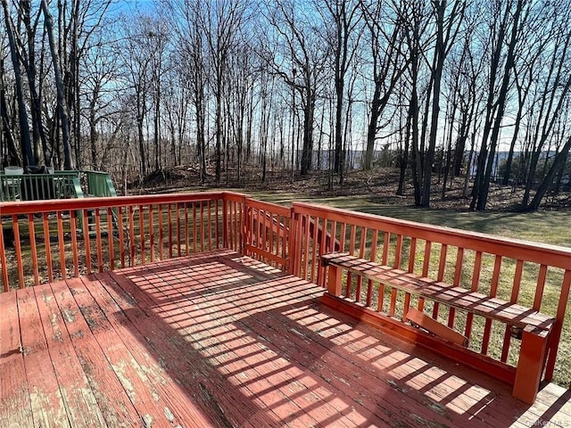 deck with a lawn