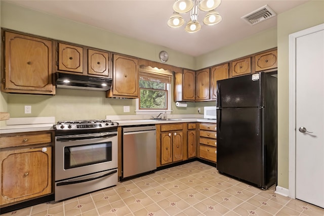 kitchen featuring stainless steel appliances and sink