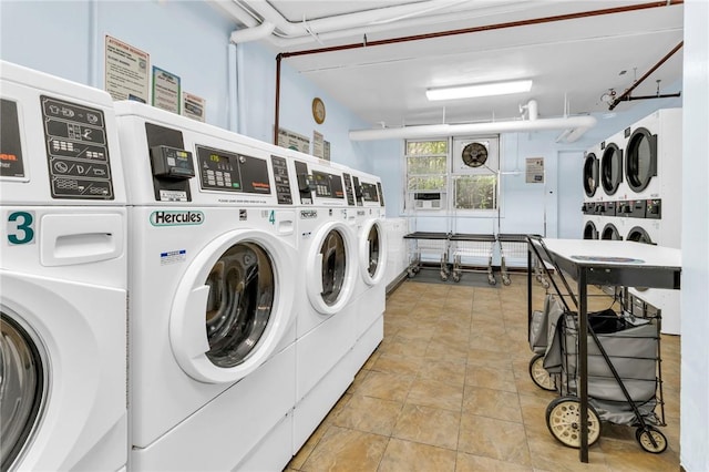 3935 Blackstone Ave Unit 5K, Bronx, NY 10471 - communal laundry room featuring estacked washer and dryer and washing machine and clothes dryer