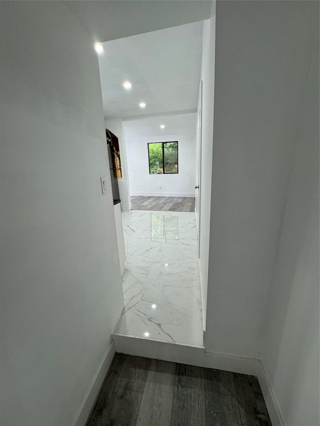 3 Brookside Trl, Monroe, NY 10950 - corridor with baseboards, wood finished floors, and recessed lighting